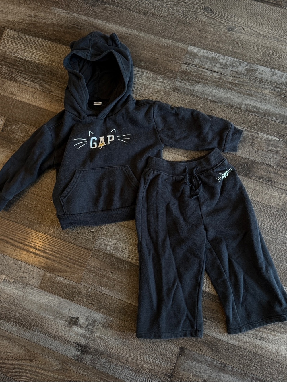 GAP Kids Black Cat Hoodie & Jogger Set